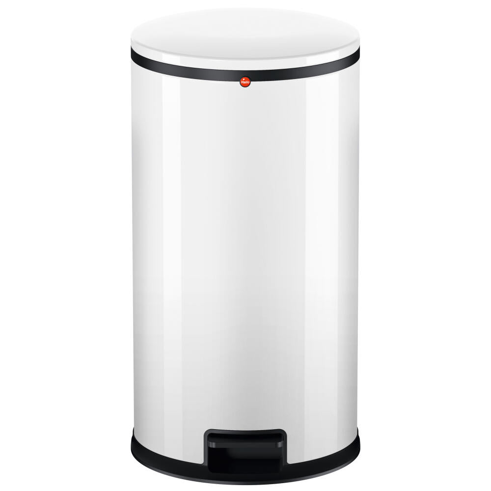 Hailo pedal bin Pure L, trash can, sheet steel, white, 20 L, 0530-031