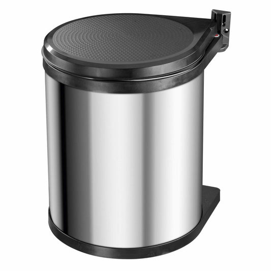 Hailo built-in trash can Compact-Box M, waste bin, trash can, stainless steel, black, 15 L, 3555-101