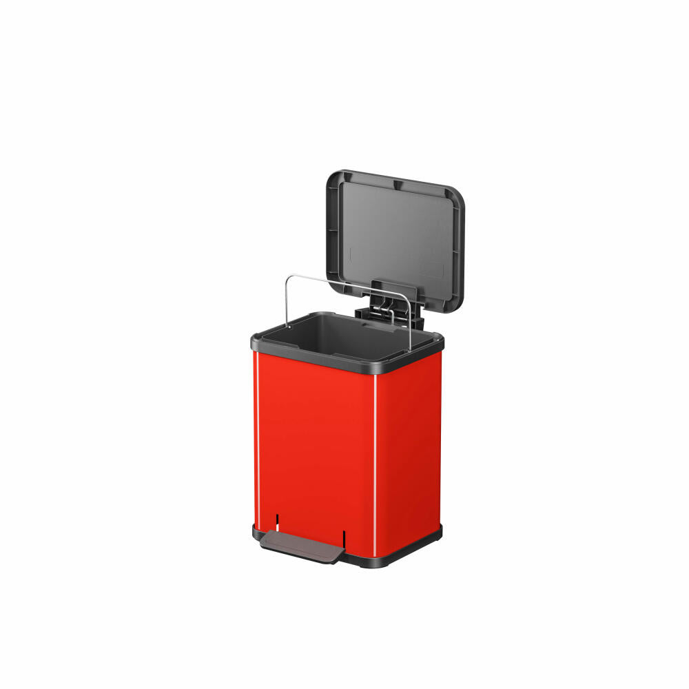 Hailo pedal bin Öko uno Plus M, waste bin, trash can, sheet steel, red, 17 L, 0619-240