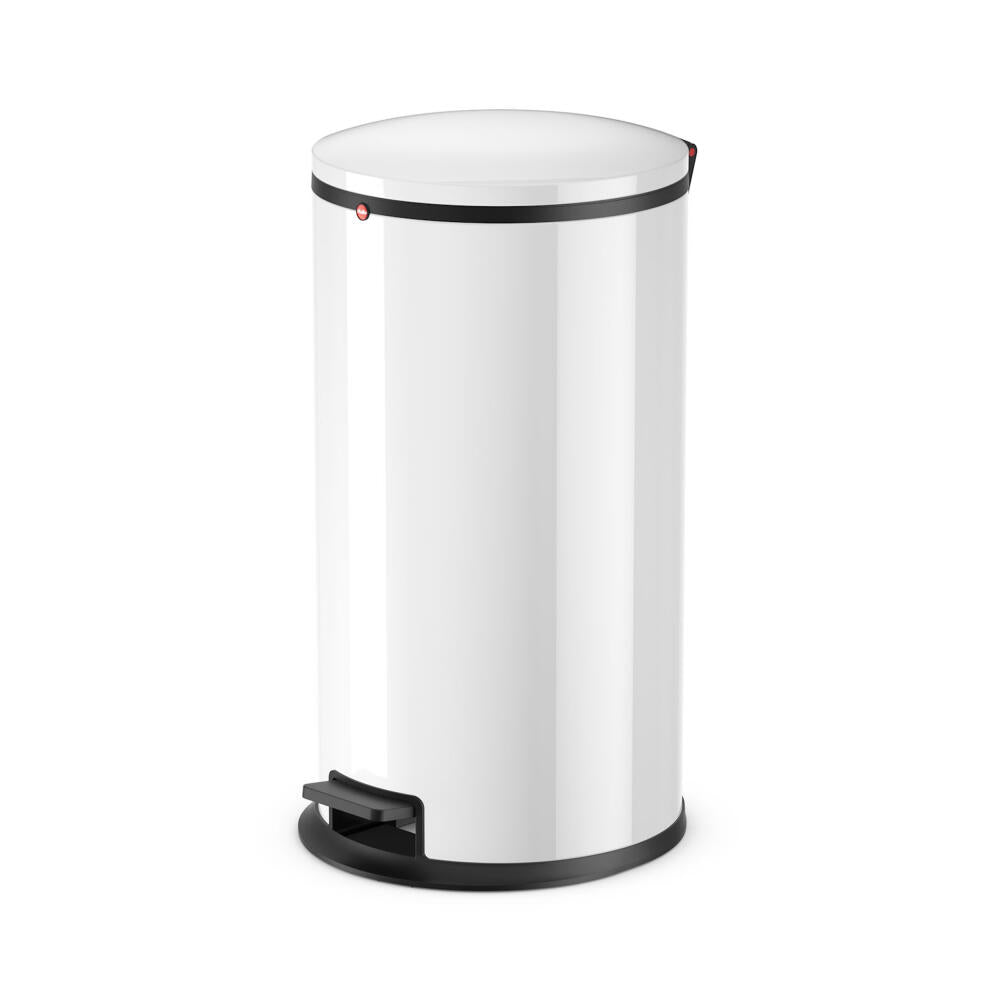 Hailo pedal bin Pure L, trash can, sheet steel, white, 20 L, 0530-031