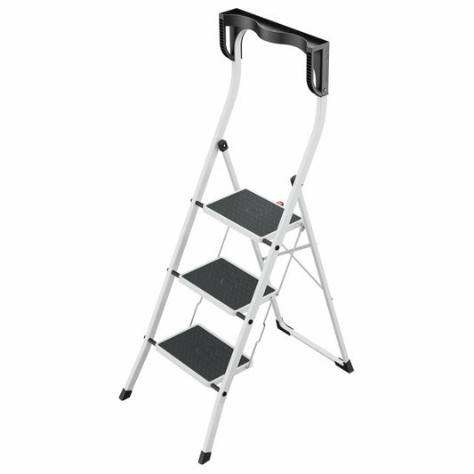 Hailo stepladder K75 ComfortLine, folding ladder, ladder, 3 steps, aluminum, 4343-300