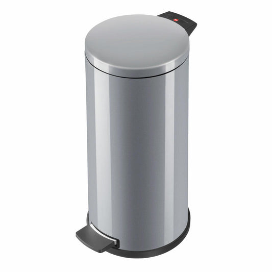 Hailo pedal bin Solid L, waste bin, trash can, sheet steel, silver, 18 L, 0522-070