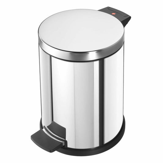 Hailo pedal bin Solid M, waste bin, trash can, sheet steel, stainless steel, 12 L, 0514-029