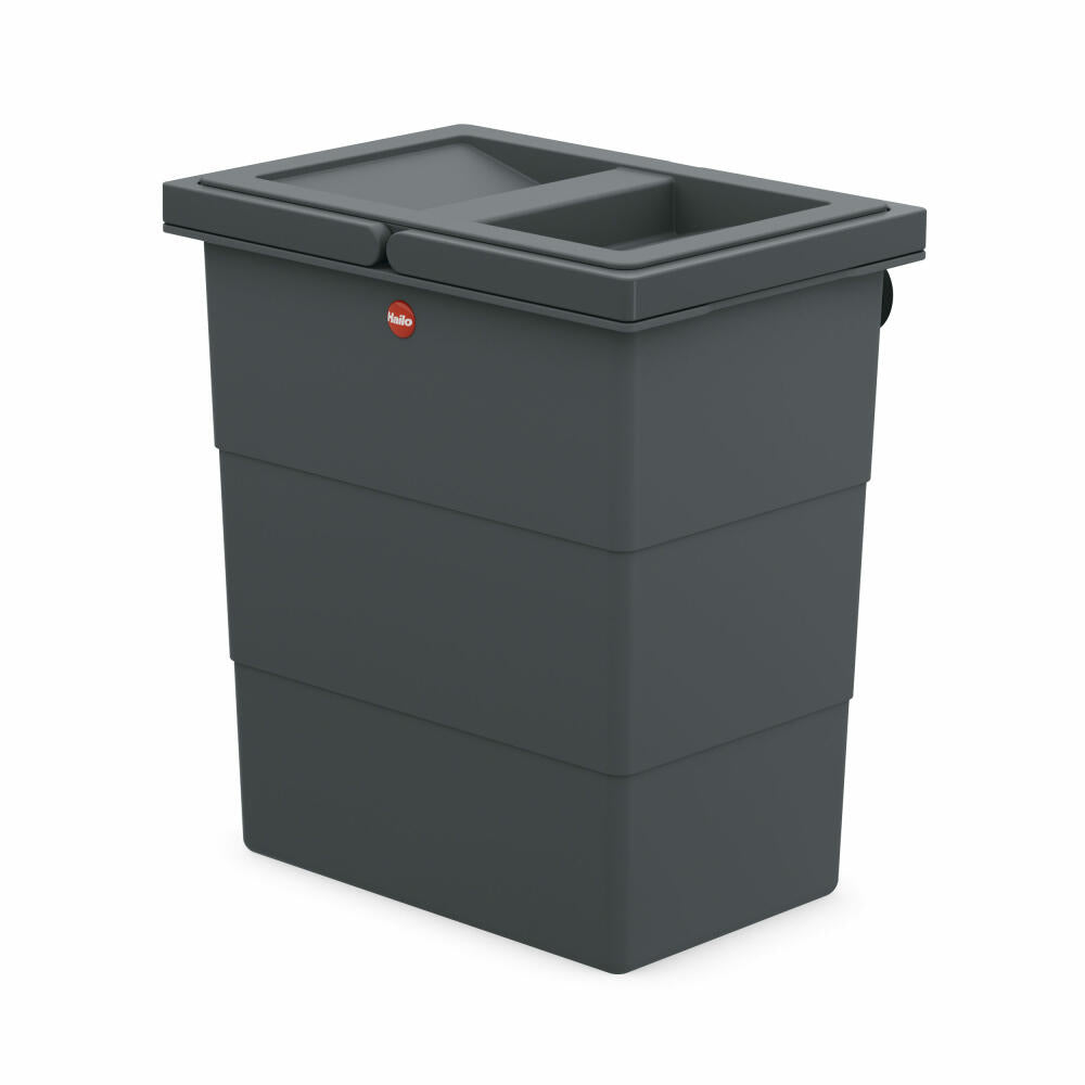 Hailo FlexBox S, trash can, waste bin, suitable for outdoor use, plastic, anthracite, 7 L, 0420-100