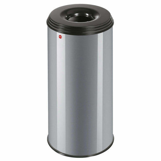 Hailo flame-extinguishing wastepaper basket ProfiLine Safe XL, waste bin, trash can, sheet steel, silver, 45 L, 0950-652