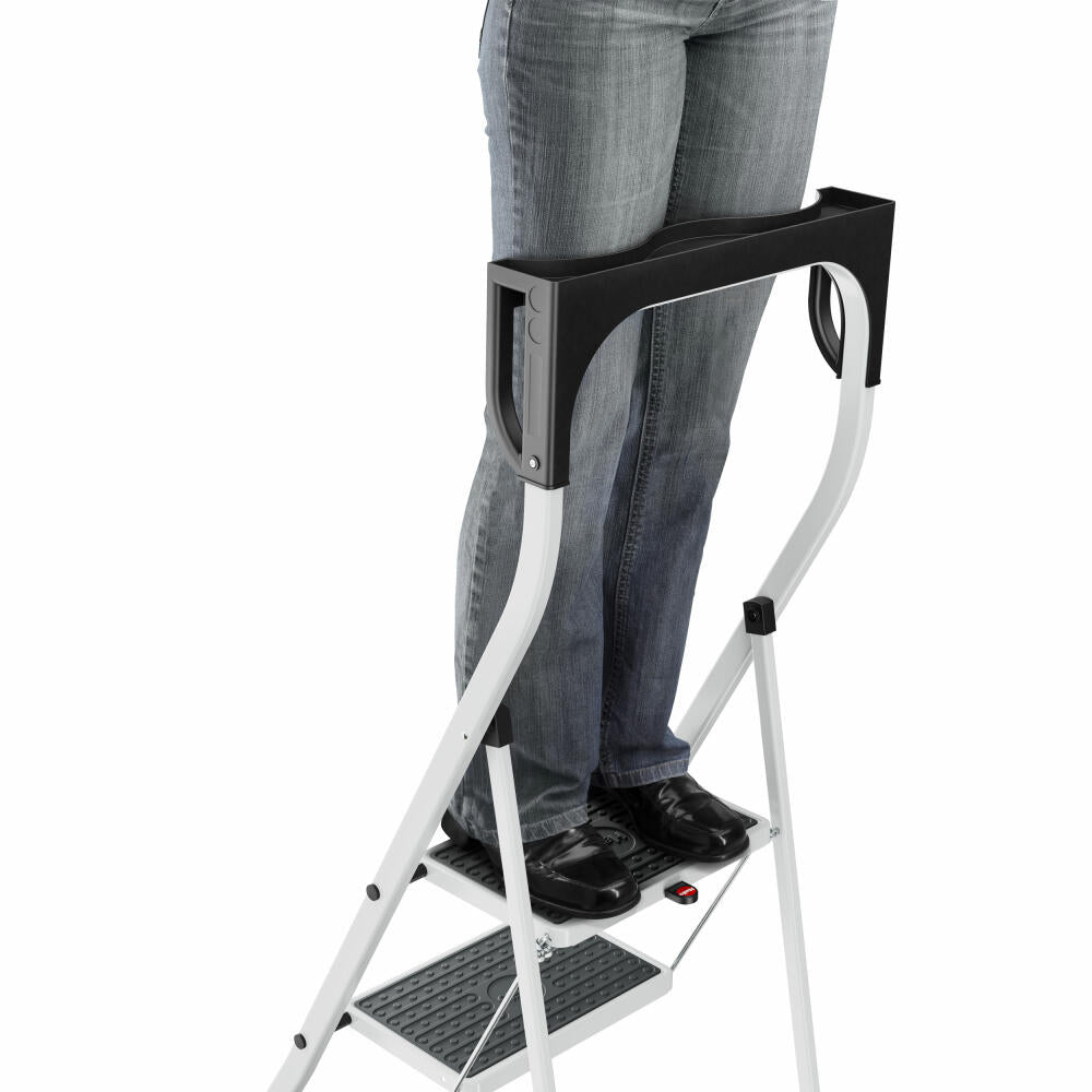 Hailo stepladder K75 ComfortLine, folding ladder, ladder, 3 steps, aluminum, 4343-300