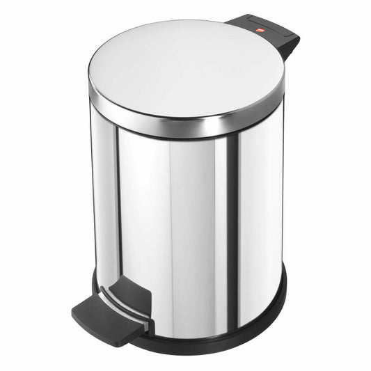 Hailo pedal bin Solid M, waste bin, trash can, stainless steel, galvanized inner bucket, stainless steel, 12 L, 0514-019