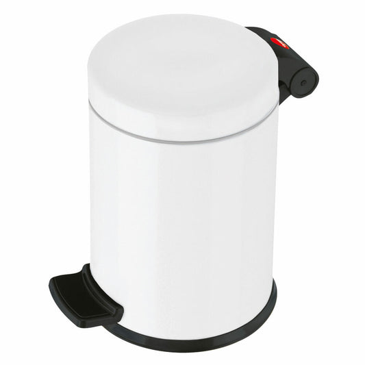 Hailo cosmetic bin Solid S, pedal bin, waste bin, sheet steel, white, 3 L, 0704-149