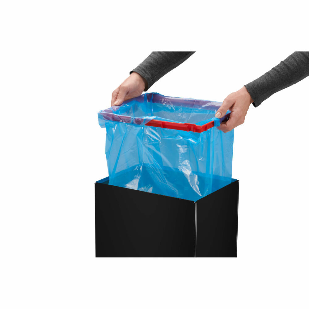 Hailo Big-Box Swing XL trash can, large-capacity trash can, waste bin, sheet steel, black, 52 L, 0860-241