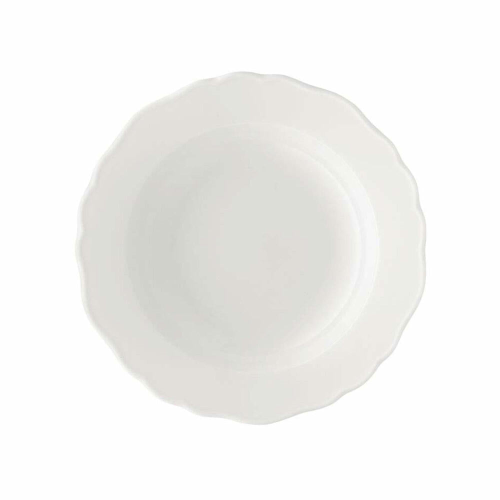 Hutschenreuther Maria Theresia Suppenteller, mit Fahne, Teller, Porzellan, Weiß, Spülmaschinenfest, Ø 23 cm, 10123