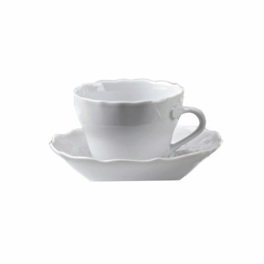 Hutschenreuther Maria Theresia coffee cup with saucer, porcelain, white, 230 ml, 2-piece, 14740