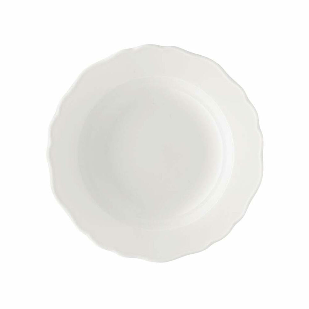 Hutschenreuther Maria Theresia Suppenteller, mit Fahne, Teller, Porzellan, Weiß, Spülmaschinenfest, Ø 23 cm, 10123
