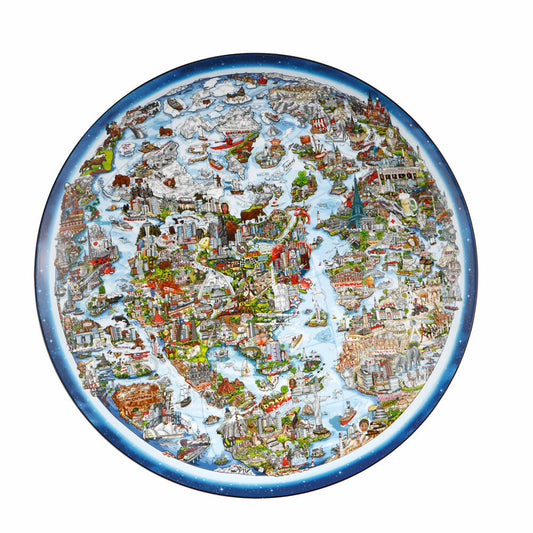 Goebel Bowl Charles Fazzino - For a better World, Decorative Bowl, Pop Art, Porcelain, Colorful, 50 cm, 67090261