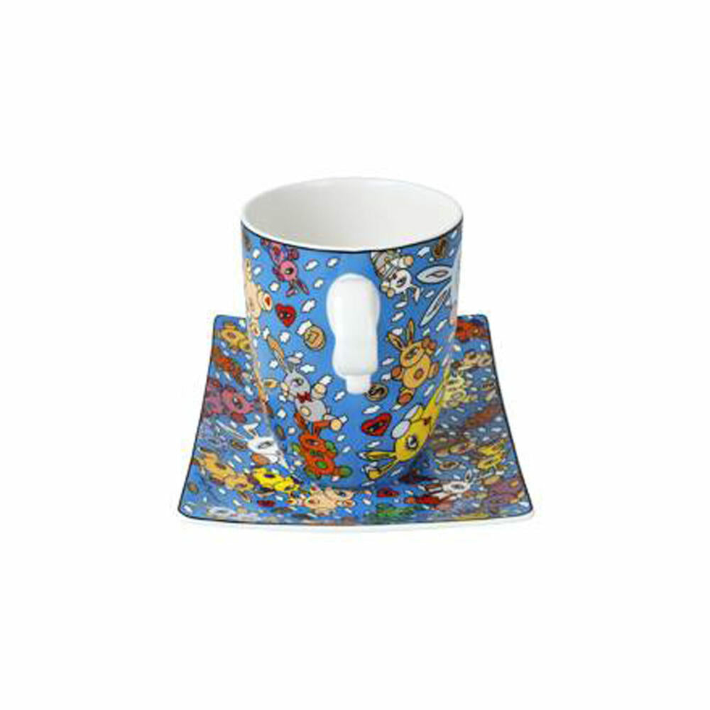 Goebel artist cup with saucer Mauro Bergonzoli - Magic Bunny Explosion, cup, coffee cup, tea cup, Fine Bone China, 67180011