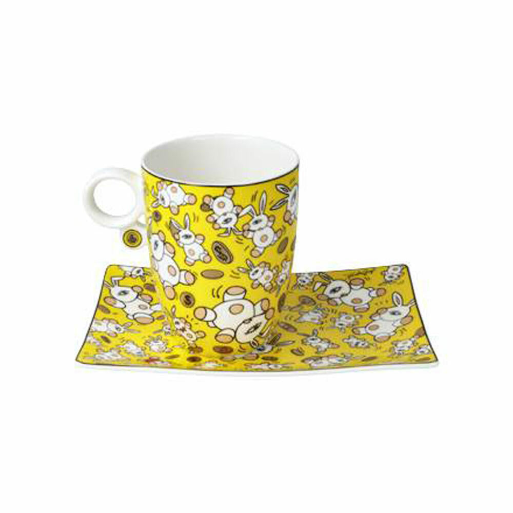 Goebel Artist Cup with Saucer Mauro Bergonzoli - Magic Bunny Gold, Cup, Coffee Cup, Tea Cup, Fine Bone China, 67180021