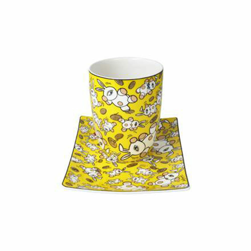 Goebel Artist Cup with Saucer Mauro Bergonzoli - Magic Bunny Gold, Cup, Coffee Cup, Tea Cup, Fine Bone China, 67180021