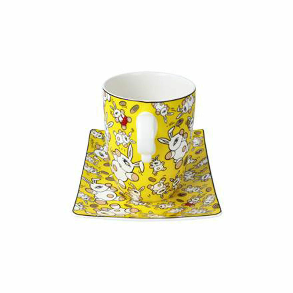 Goebel Artist Cup with Saucer Mauro Bergonzoli - Magic Bunny Gold, Cup, Coffee Cup, Tea Cup, Fine Bone China, 67180021