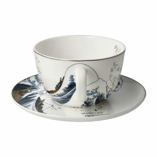 Goebel Milchkaffeetasse Hokusai - Die Welle, Tasse, Kaffeetasse, Teetasse, Fine Bone China, 67075011