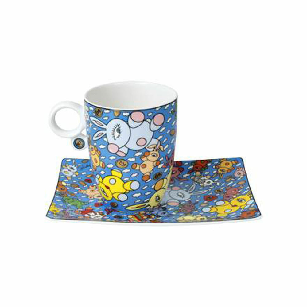 Goebel artist cup with saucer Mauro Bergonzoli - Magic Bunny Explosion, cup, coffee cup, tea cup, Fine Bone China, 67180011