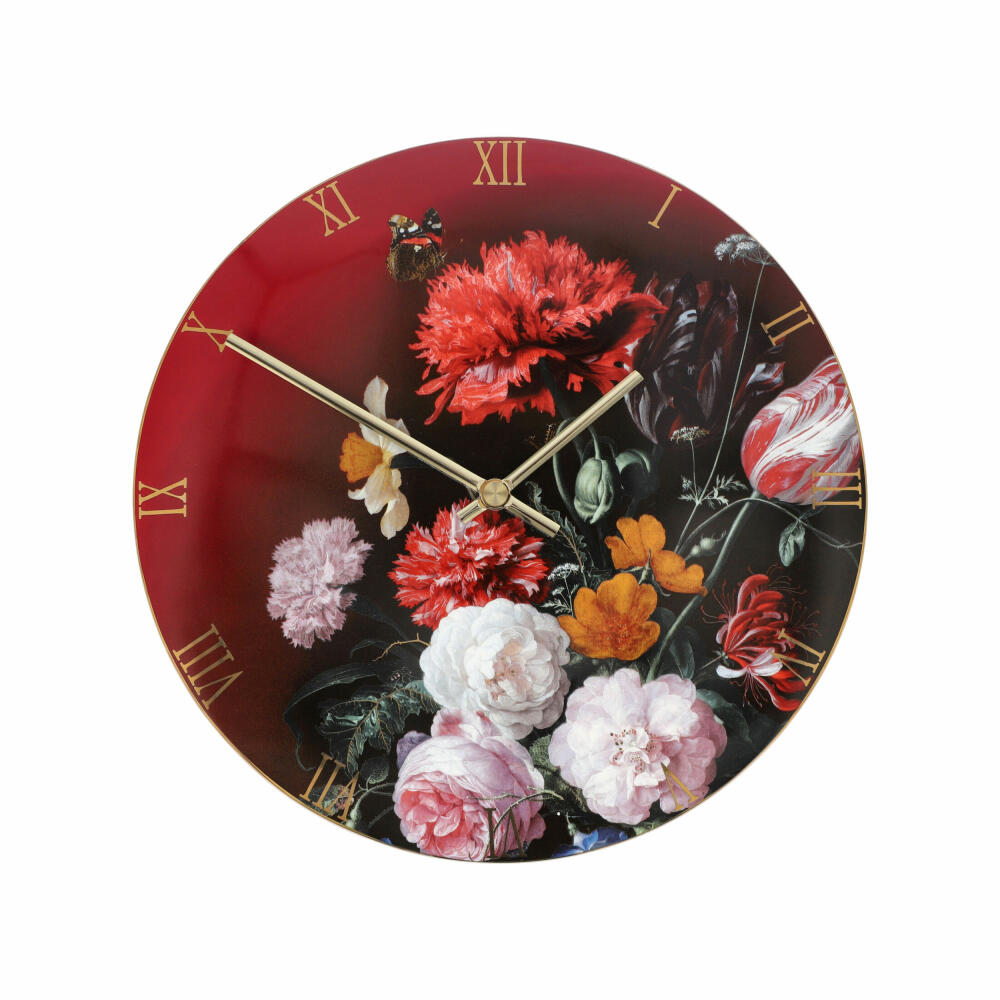 Goebel Wall Clock Jan Davidsz de Heem - Flowers in Vase, Artis Orbis, Porcelain, Colorful, 31 cm, 67069031