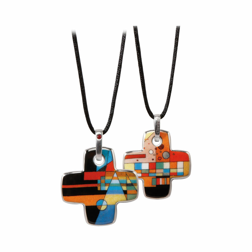 Goebel Halskette Spitzen im Ellenbogen Wassily Kandinsky, Artis Orbis, Kette, Anhänger, Schmuck, Porzellan, Messing, 4 cm, 67100141