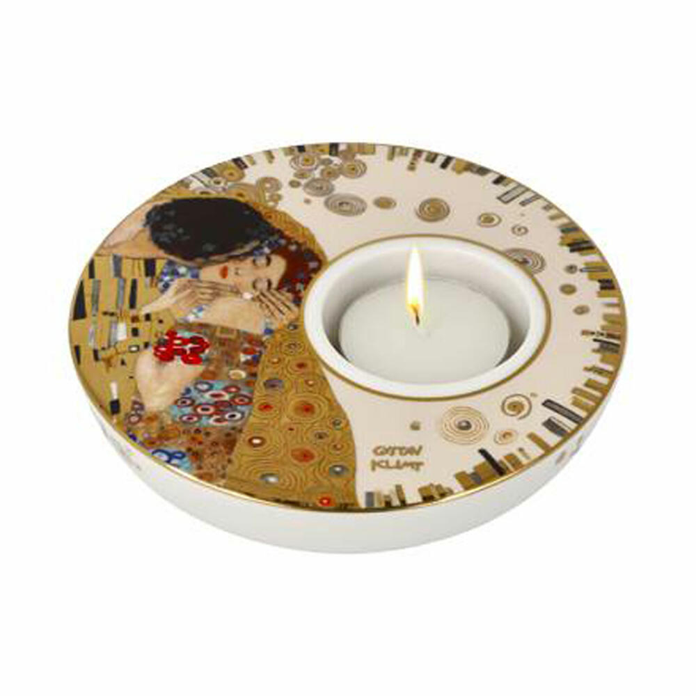 Goebel Candle Holder Gustav Klimt - The Kiss, Tealight Holder, Porcelain, 67062751