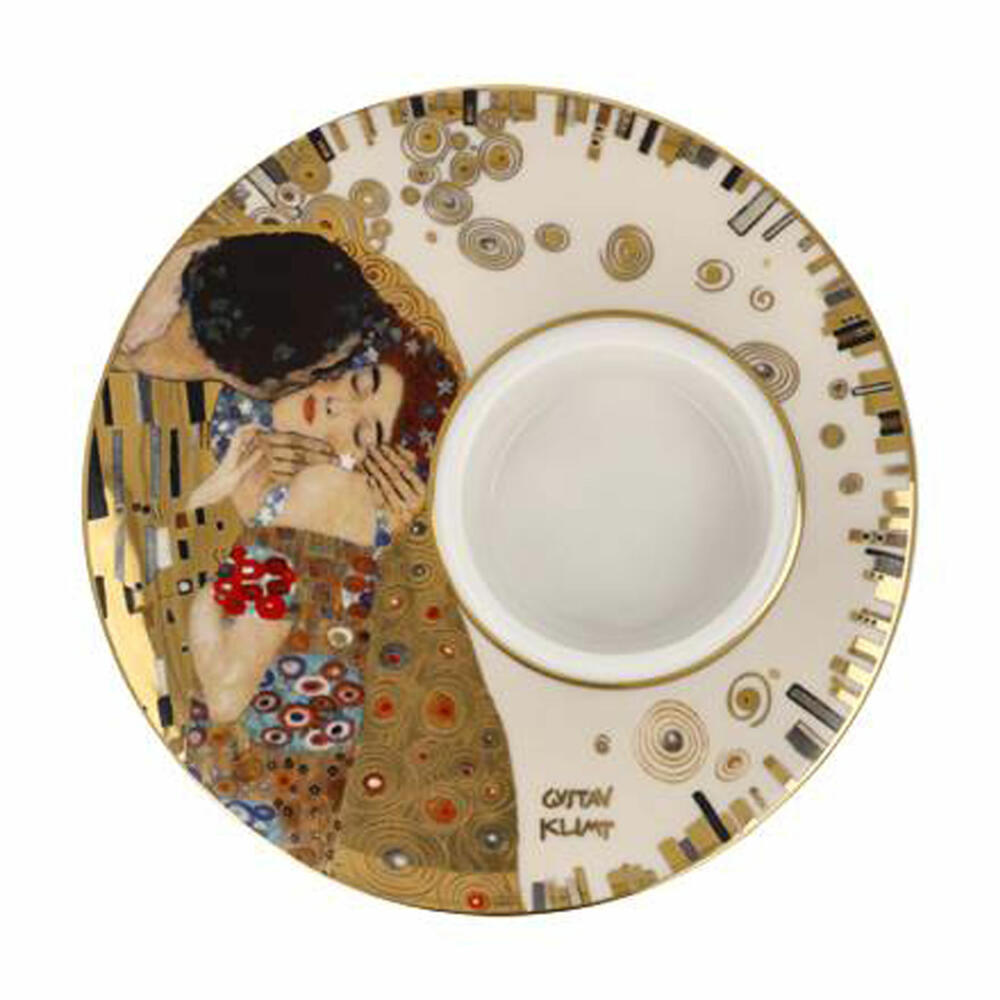 Goebel Candle Holder Gustav Klimt - The Kiss, Tealight Holder, Porcelain, 67062751