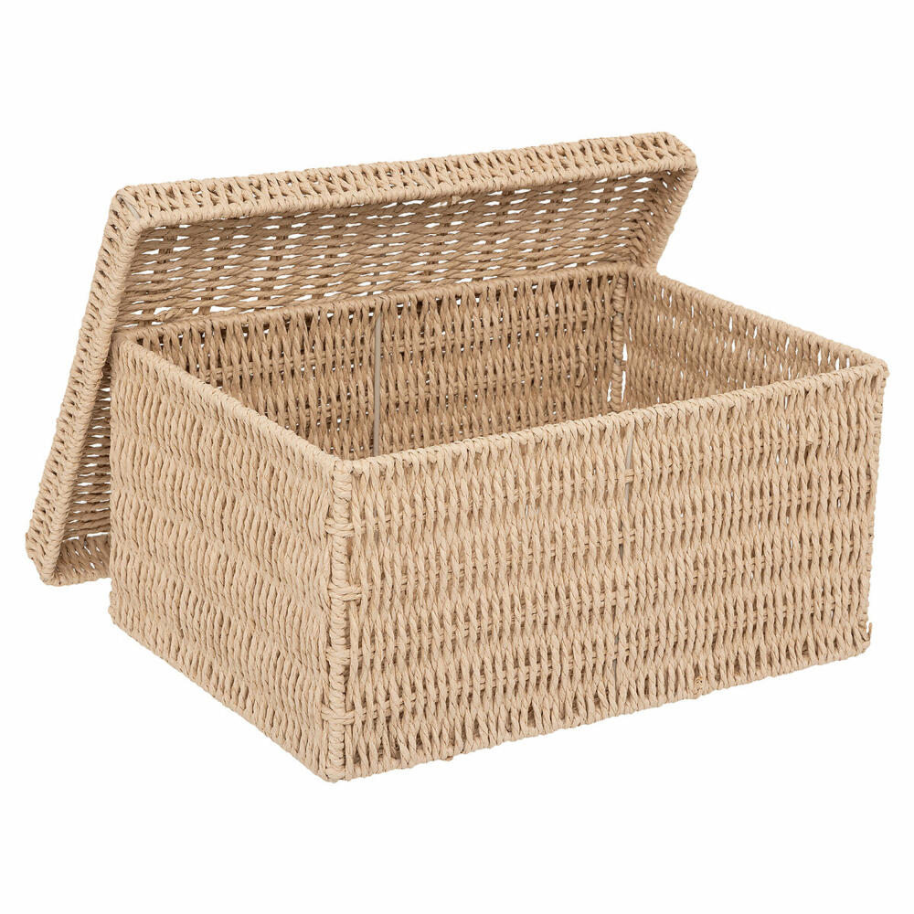 5five Simply Smart Aufbewahrungsboxen Kord, 2er Set, Dokumentenbox, Aufbewahrungskorb, Papier, Beige, 203148