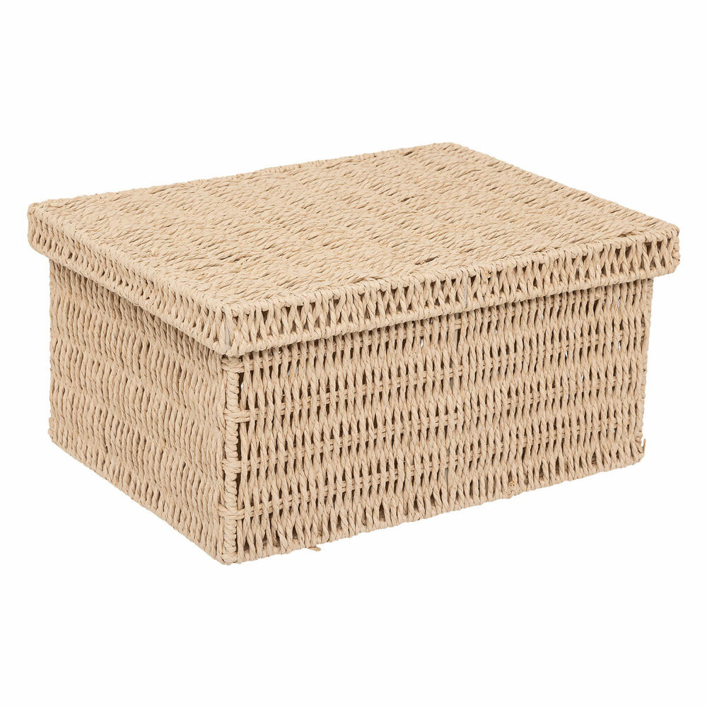 5five Simply Smart Aufbewahrungsboxen Kord, 2er Set, Dokumentenbox, Aufbewahrungskorb, Papier, Beige, 203148