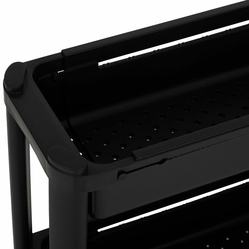5five Simply Smart Rollregal Trolley, Ausziehbar, Servierwagen, Küchenwagen, Kunststoff, Schwarz, 189991A