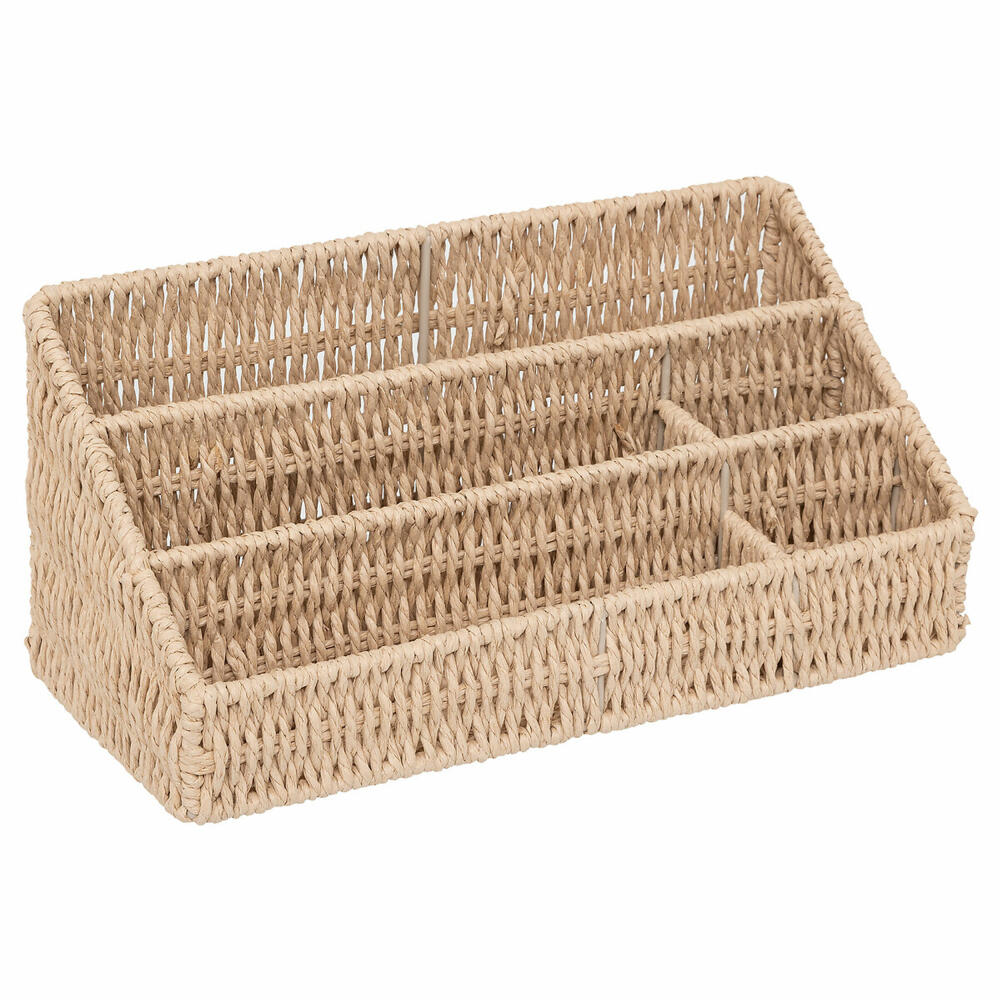 5five Simply Smart Organizer Kord, mit Fächern, Schreibtischablage, Schreibtisch Organizer, Papier, Beige, 203147