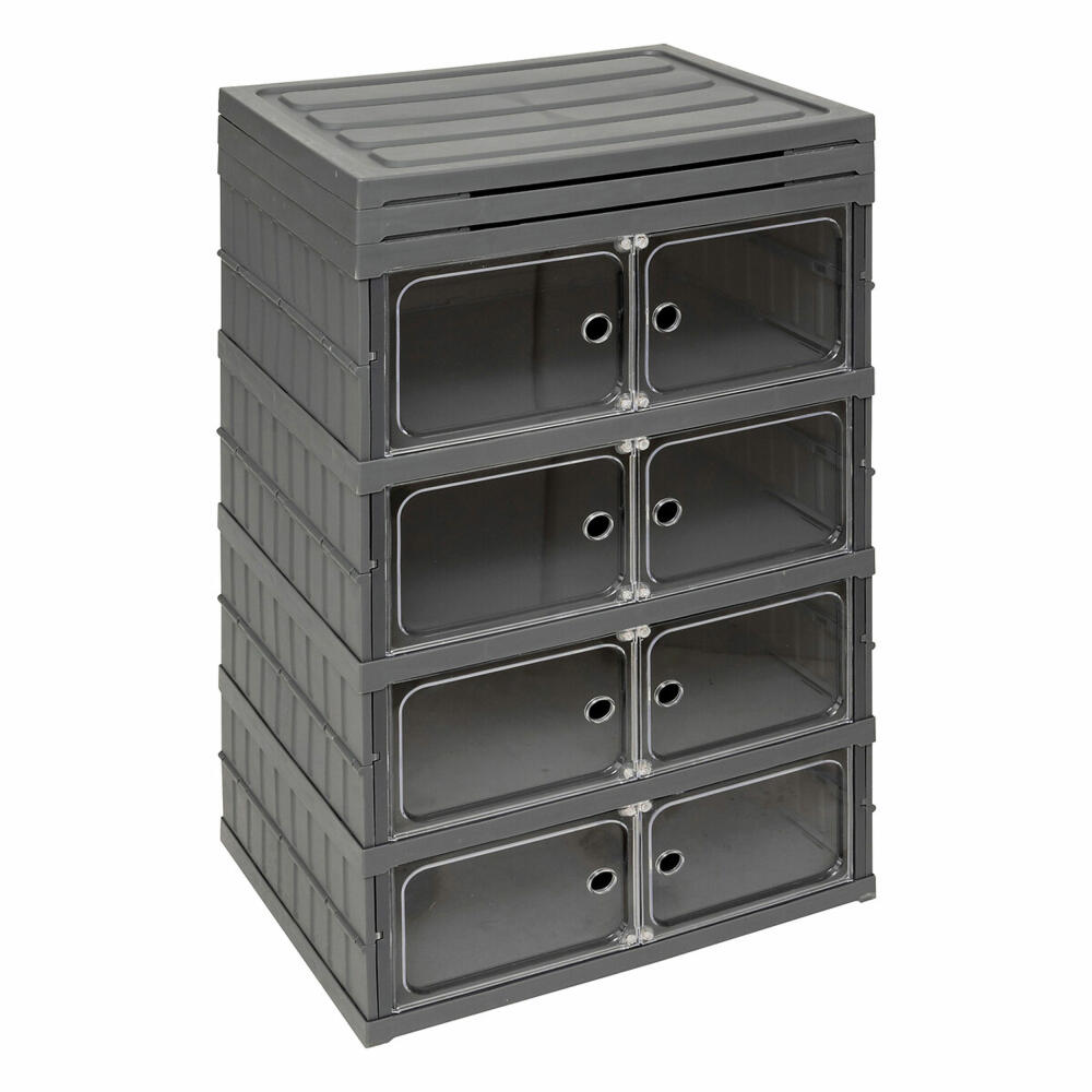 5five Simply Smart Aufbewahrungsregal, Aufbewahrungsturm, zusammenklappbar, Kunststoff, Grau, H 104.5 cm, 205515