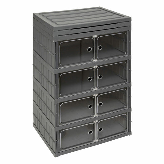 5five Simply Smart Aufbewahrungsregal, Aufbewahrungsturm, zusammenklappbar, Kunststoff, Grau, H 104.5 cm, 205515