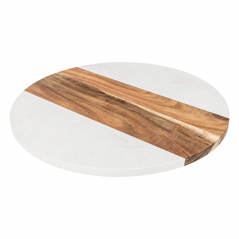 5five Simply Smart Drehteller Acacia,  Drehplatte, Servierteller, Akazie, Marmor, 34.9 cm, 204642