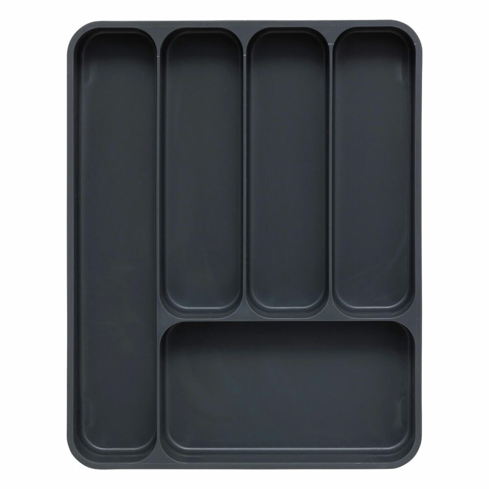 5five Simply Smart Ausziehbarer Besteckkasten, Schubladeneinsatz, Besteck Kasten, Kunststoff, Grau, 189969