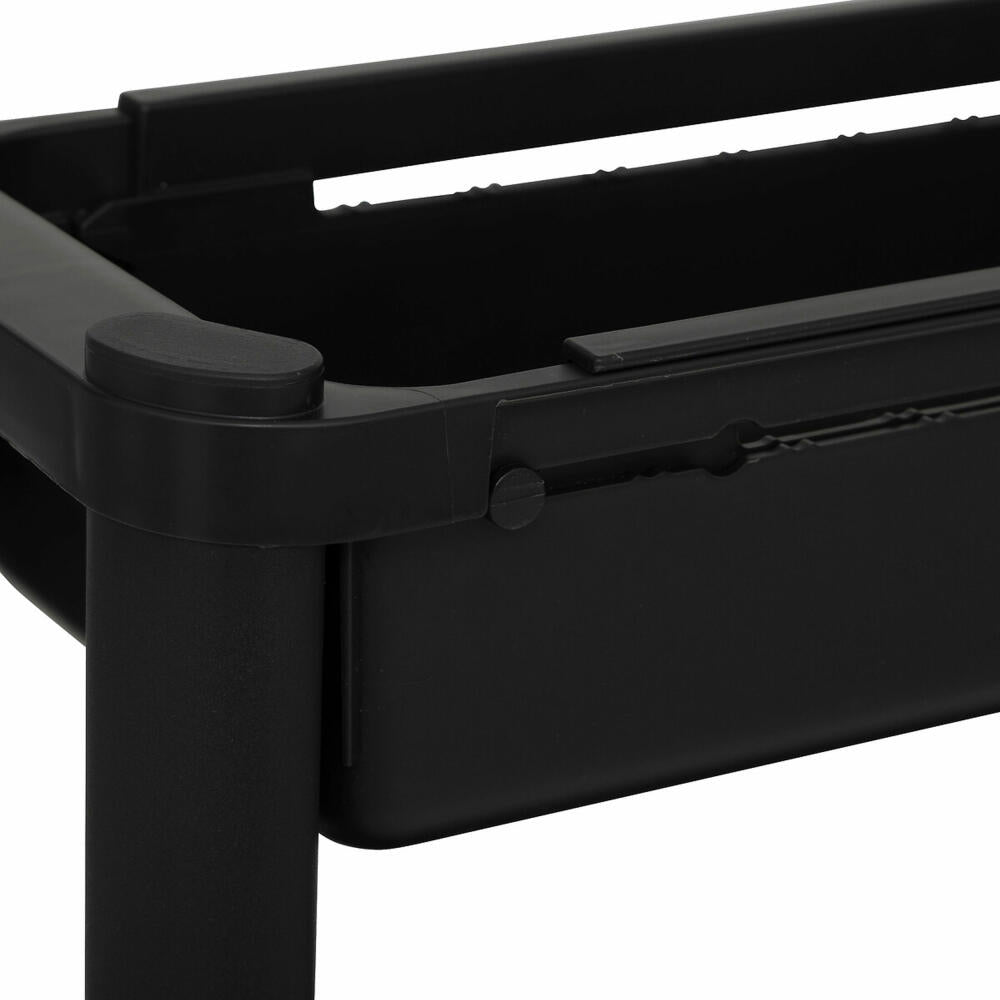 5five Simply Smart Rollregal Trolley, Ausziehbar, Servierwagen, Küchenwagen, Kunststoff, Schwarz, 189991A