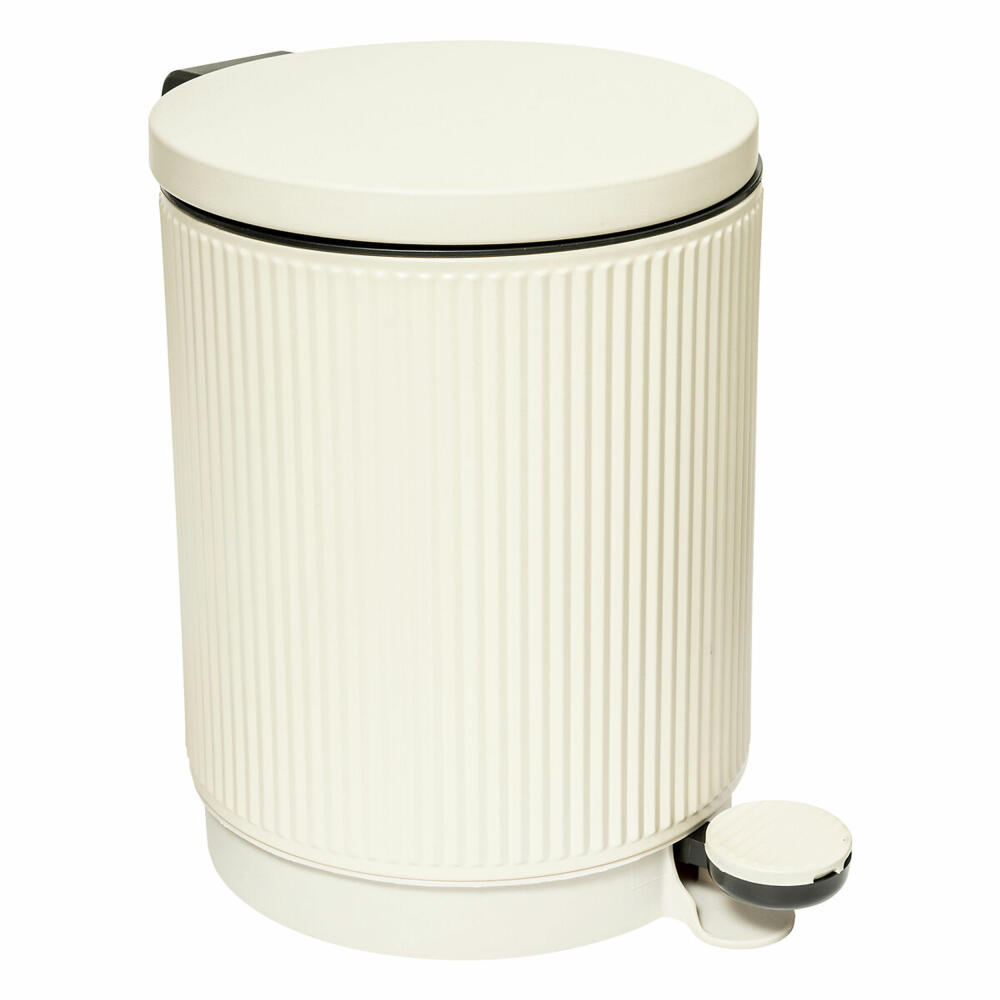 5five Simply Smart Mülleimer Onyx, Pedal-Abfalleimer, Stahl, PP, Beige, 5 L, 200173A