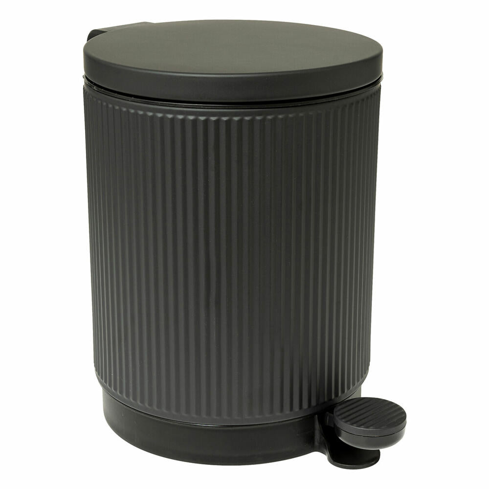 5five Simply Smart Mülleimer Onyx, Pedal-Abfalleimer, Stahl, PP, Schwarz, 5 L, 200173B