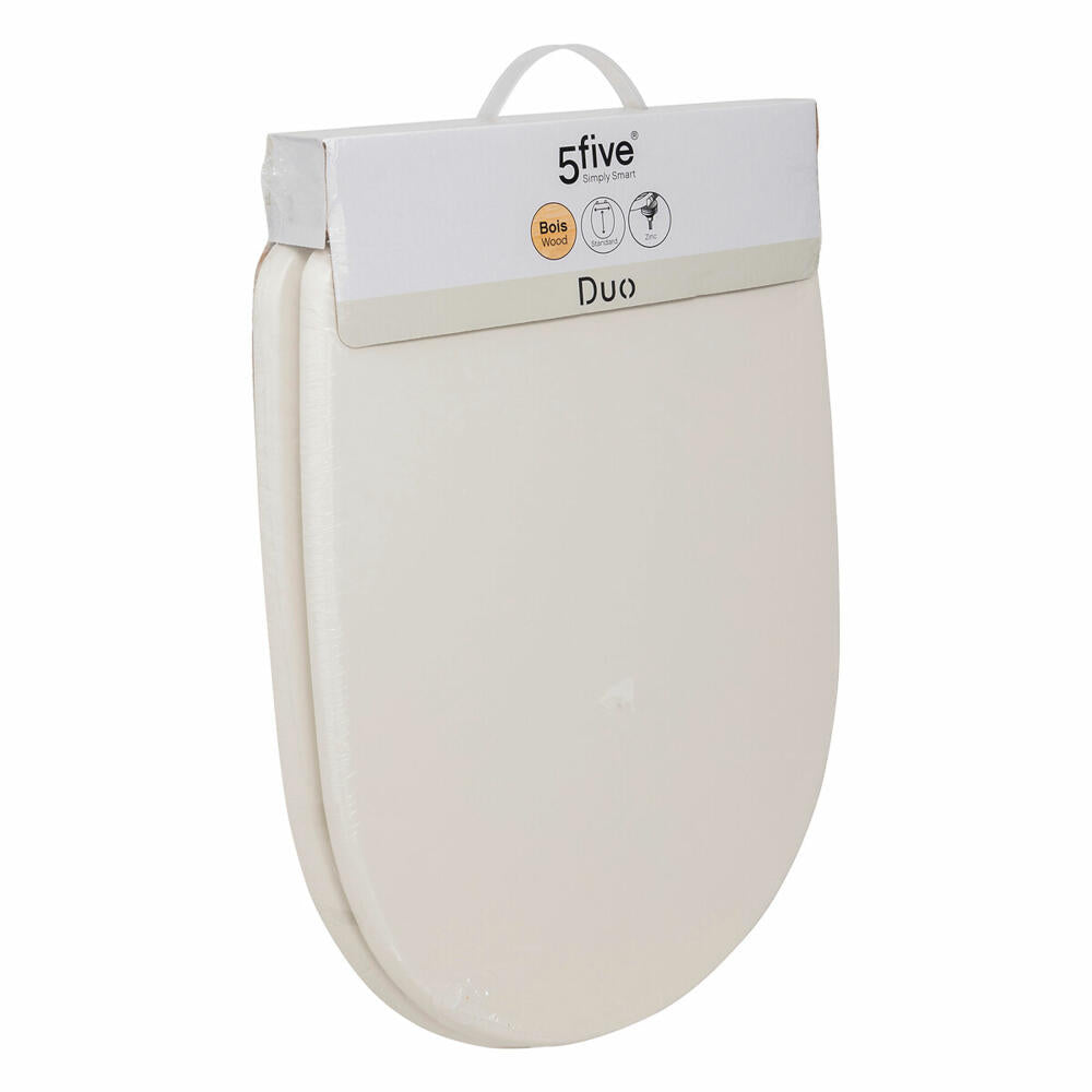 5five Simply Smart Toilettendeckel Duo, Klobrille, Klodeckel, Toilettensitz, HDF, Beige, 200165A