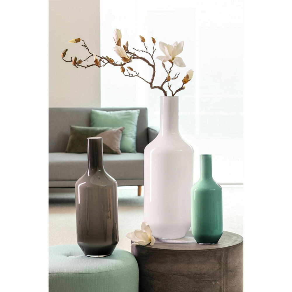 Leonardo Vase Milano, Dekovase, Blumenvase, Kalk-Natron Glas, grau, 50 cm, 041579