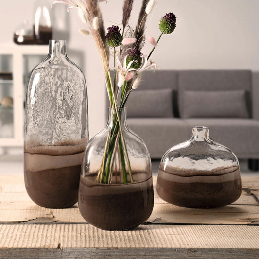 Leonardo Vase Casolare, Dekovase, Blumenvase, Kalk-Natron Glas, braun, 50 cm, 041671