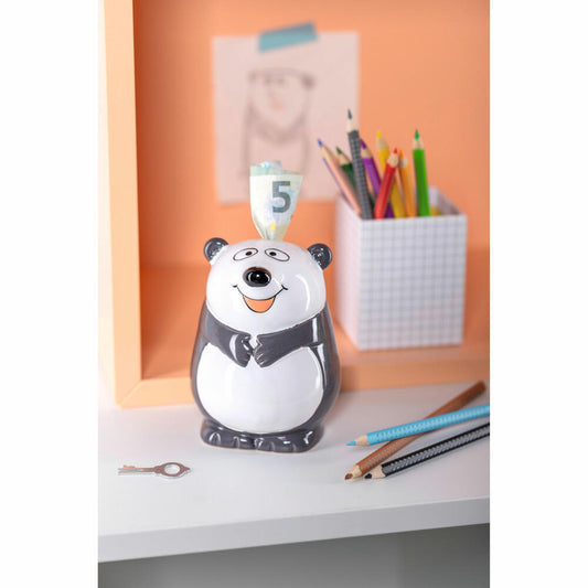 Leonardo money box Bambini Panda, piggy bank, money box, ceramic, multi-colored, 12.2 cm, 039197