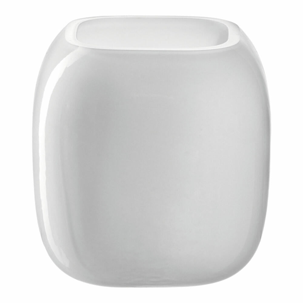 Leonardo Vase Milano, Dekovase, Blumenvase, Kalk-Natron Glas, weiß, 9.3 cm, 041650