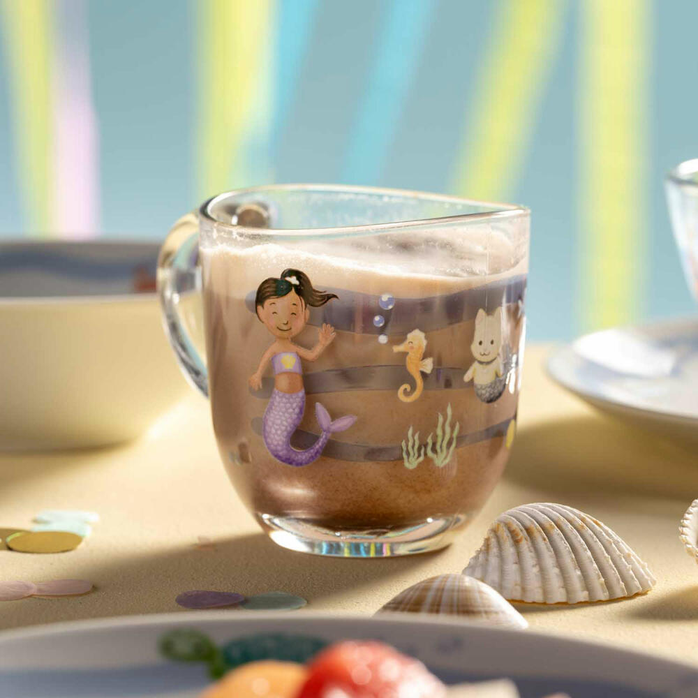 Leonardo cup Bambini Avventura Sea, mug with handle, soda-lime glass, multi-colored, 280 ml, 044419