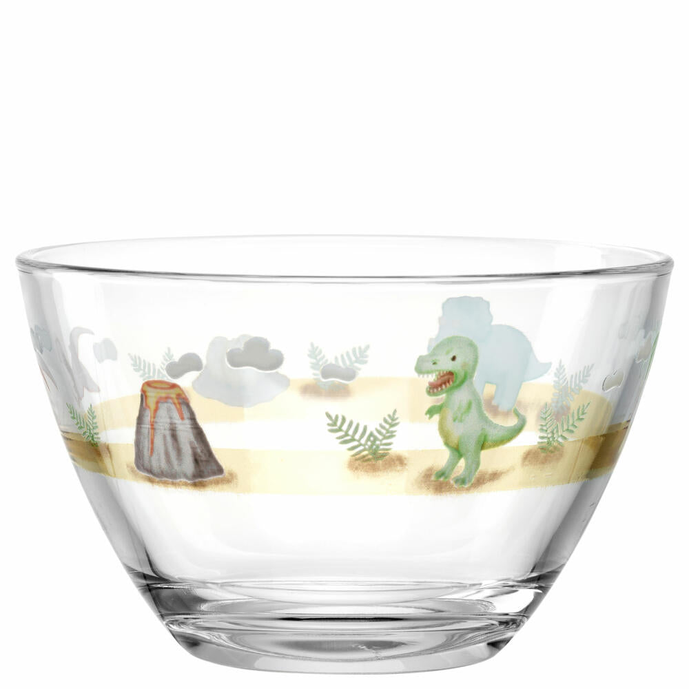 Leonardo Bowl Bambini Avventura Dino, Bowl, Small Bowl, Soda-lime Glass, Multicoloured, 12 cm, 044425