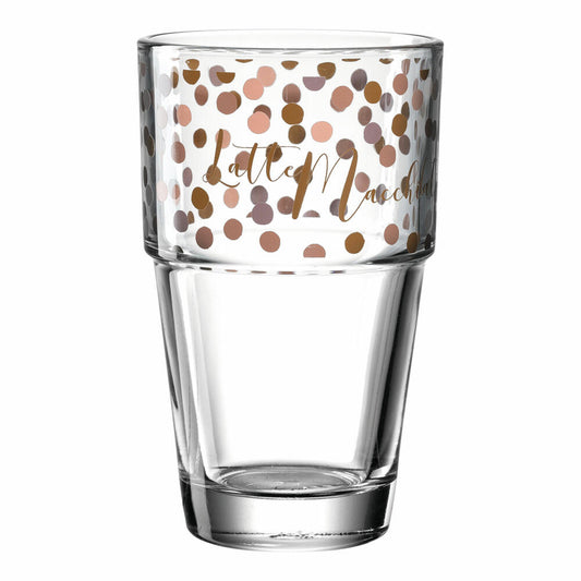 Leonardo Becher Solo Latte Macchiato, Kaffeebecher, Glas, Kalk-Natron Glas, rosé/braun, 410 ml, 043469