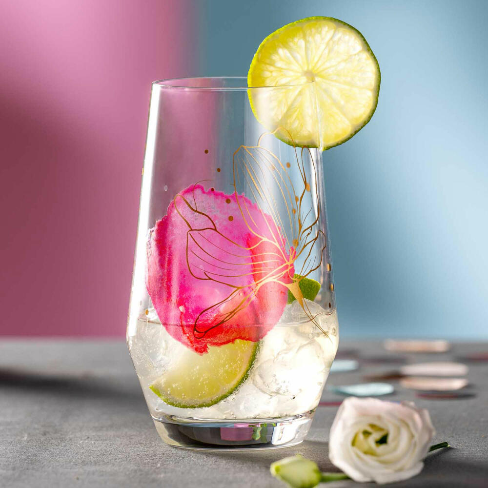 Leonardo Trinkglas Presente Blüte, Kristallglas, Mehrfarbig, 365 ml, 044482