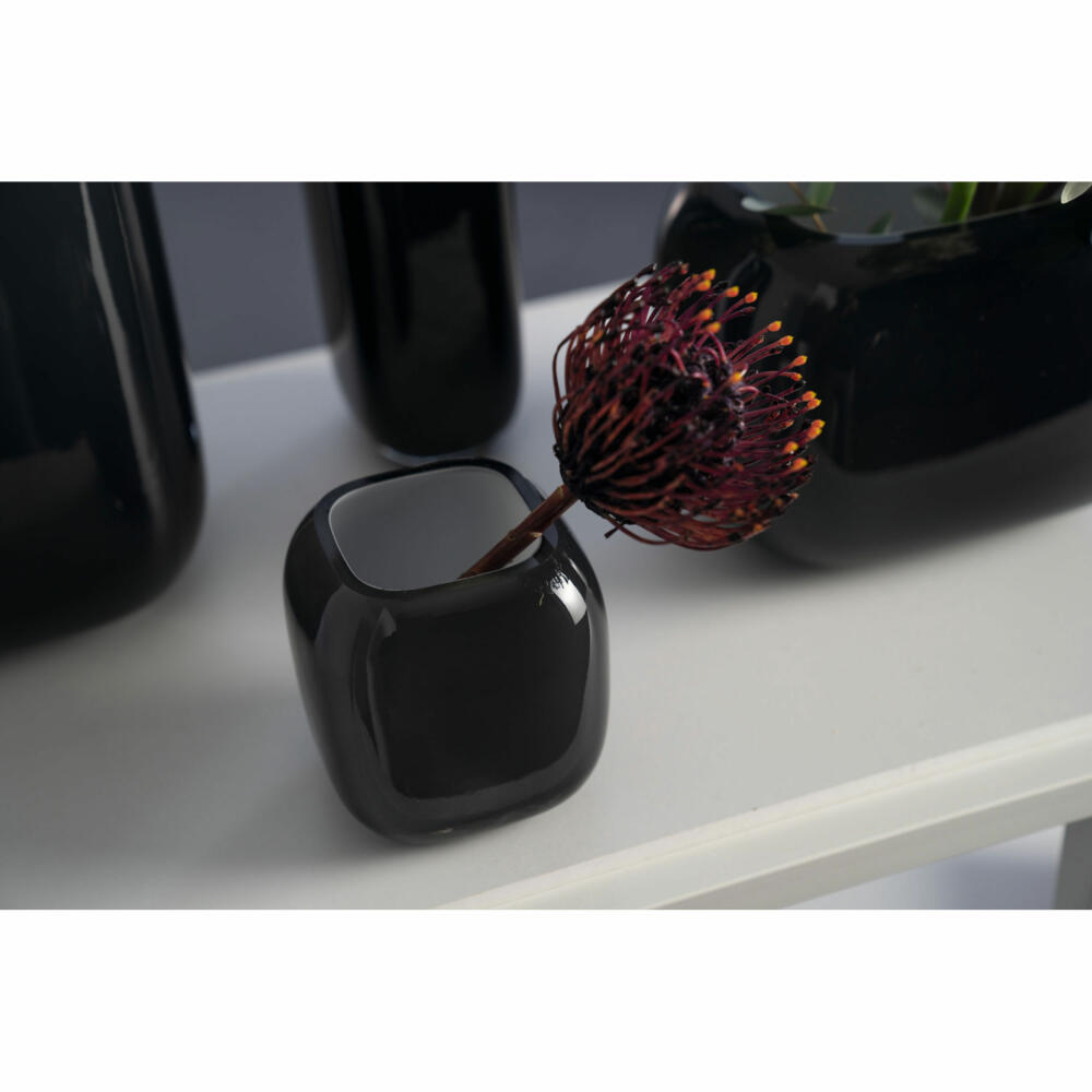 Leonardo Vase Milano, Dekovase, Blumenvase, Kalk-Natron Glas, grau, 9.3 cm, 041649