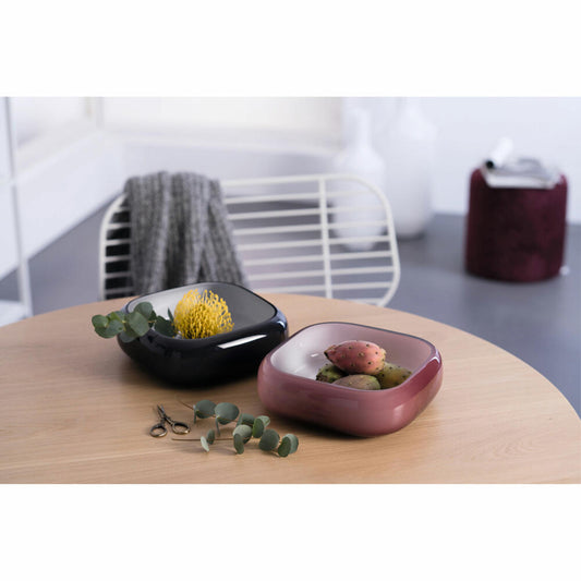 Leonardo bowl Milano, decorative bowl, storage, soda-lime glass, grey, 23 x 23 cm, 041658