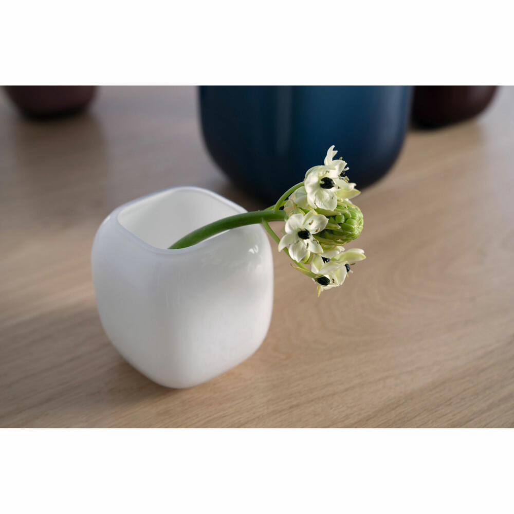Leonardo Vase Milano, Dekovase, Blumenvase, Kalk-Natron Glas, weiß, 9.3 cm, 041650